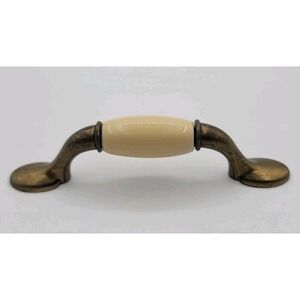 Set‎ of 8 Used Amerock Barrel Ceramic Cabinet Drawer Pull Ivory Grandma Cottage